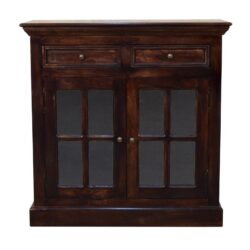 Cabinet With Glazed Doors - Walnut