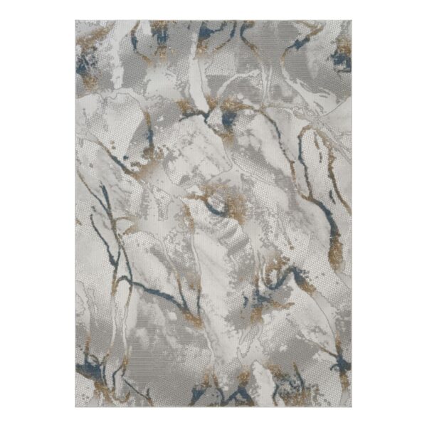 Geometrix - 2'7" X 9'10" Rug Runner With Geometric 3D Effect - Ivory / Gray