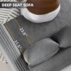 Plush Corduroy 4 Seat Sofa, Modern Comfy Upholstered Sofa Cloud Couch, Deep Seat Couches With Soft Pillows And 2 Ottomans, Convertible Sofa Lounge Chair, For Living Room, Apartment, Office - Gray - Image 27