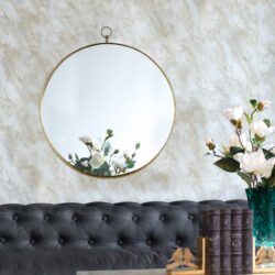 Round Mirror, Circle Mirror With Iron Frame For Living Room Bedroom Vanity, Entryway Hallway - Gold