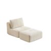 Compressed Sofa, Single Chaise Longue, Movable Ottoman For Living Room - Beige - Image 12