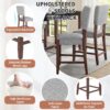 5 Piece Counter Height Dining Set, Faux Marble Bar Table With 4 Upholstered Chairs, Mid Century Style For Kitchen - Black / Gray - Image 6