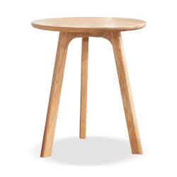 Round Small End Table, Side Table For Bedroom & Balcony - Natural