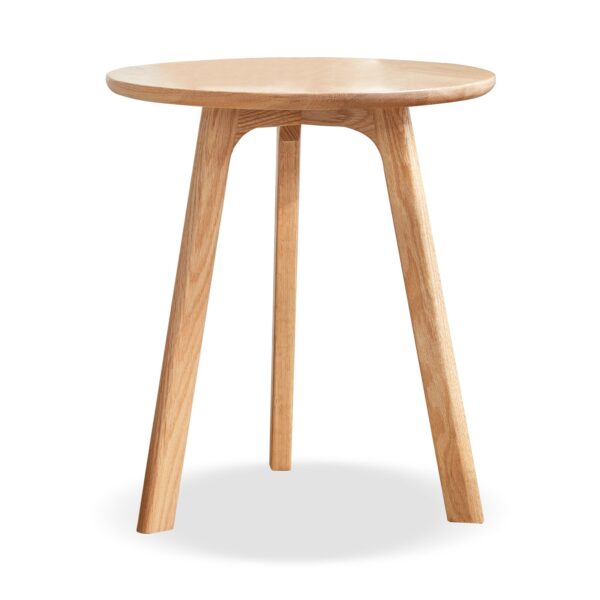 Round Small End Table, Side Table For Bedroom & Balcony - Natural