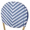 Outdoor Rattan And Aluminum French Armless Bistro Chairs Set - Navy Blue - Image 12