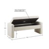 Elegant Soft Close Storage Bench Polyester Upholstery - Cream - Image 3