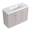 Modern 48" Freestanding Bathroom Vanity With White Resin Sink & Soft Close Cabinet Doors - Khaki - Image 5