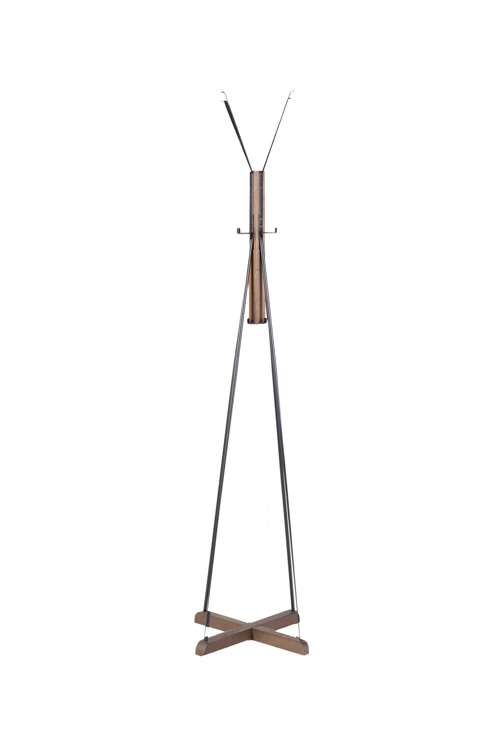 Reclaimed Wood And Metal Freestanding Coat Rack With Hooks Use In Bedroom, Living Room - Natural - Image 3