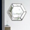 Hexagon Wall Mirror With Contemporary Glass Design, Home Decor Accent Mirror For Living Room, Entryway, Bedroom - Silver - Image 4