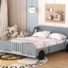 Full Size Car Shaped Platform Bed With Wheels - Gray - Image 12