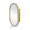 Oval Medicine Cabinet Mirror Bathroom Mirror With Storage Wall Mounted Medicine Mirror Cabinet With LED - Golden - Image 13