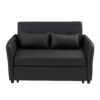 Convertible Sleeper Bed, Adjustable Oversized Armchair With 3 USB Ports For Small Space - Black - Image 14