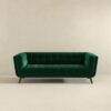 Addison - Large Velvet Sofa - Dark Green / Green - Image 4