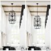 8 Light Metal Lantern Tiered Pendant Hanging Light Fixtures, Industrial Farmhouse Adjustable Height Chandeliers For Dining Room Hallway Foyer Entryway (E12 Bulbs Not Included) - Matte Black - Image 9