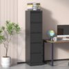 Steelcraft Pro 5 Drawer Metal Vertical File Cabinet With Lock, Steel - Brushed Nickel - Image 2