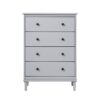 Classic 4 Drawer Solid Wood Dresser - Gray - Image 2