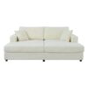 Oversized Loveseat Chaise Lounge Sectional Sofa Bed Corduroy Sleeper Sofa With 2 USB Ports, 2 Cup Holders And 2 Throw Pillows For Living Room And Bedroom - Beige - Image 9