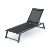 Outdoor Chaise Lounge With Mesh Back And Metal Frame - Black - Image 5