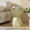 Modern Hexagon Side Table With Knockout Pit Texture - Gold - Image 2