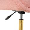 Modern Teddy Fleece Fabric Living Room Furniture Dining Chair With Gold Legs, Soft And Comfortable, Adjustable, Space Saving - Pink - Image 18