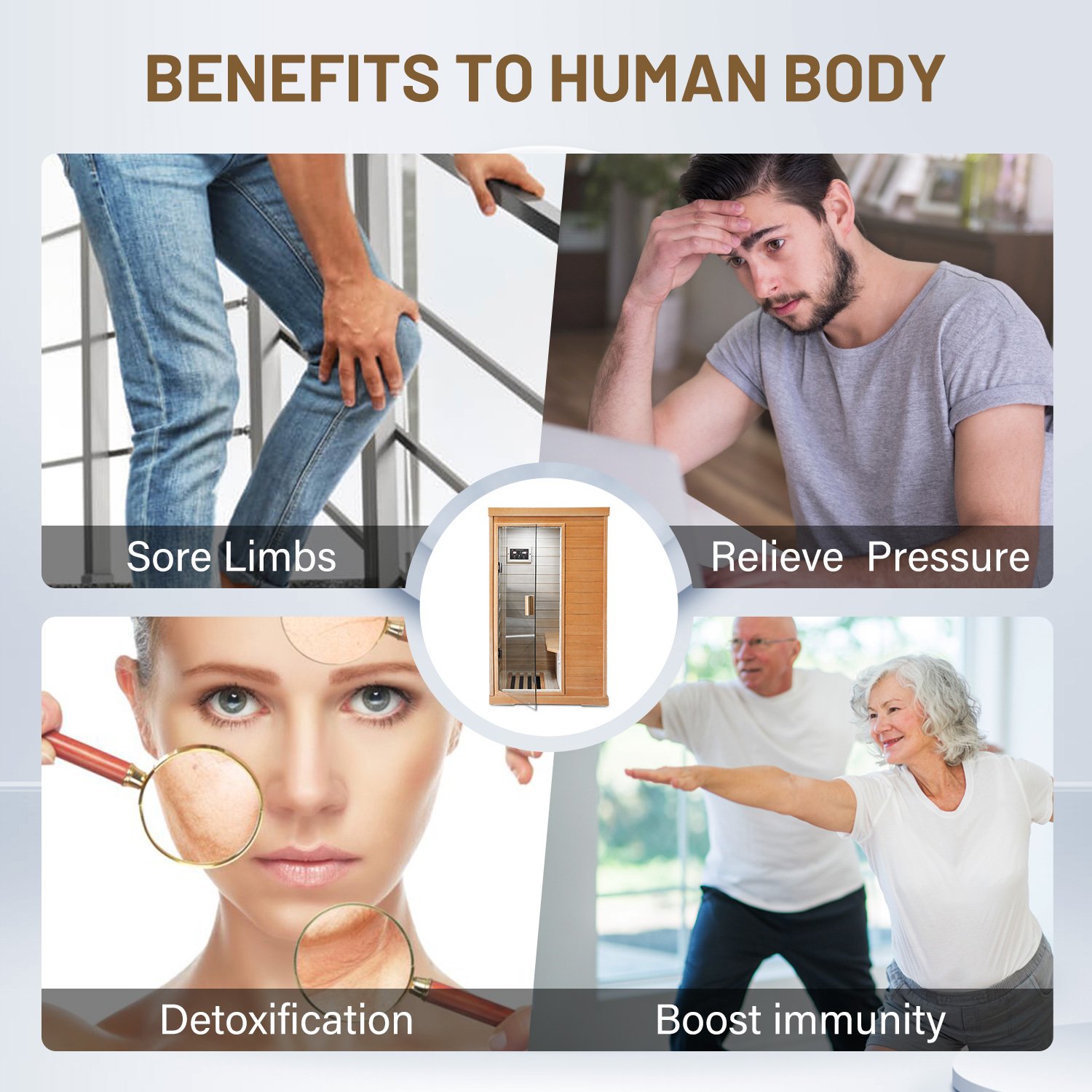 Infrared Sauna Room Single Room - Natural - Image 7