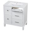 Bathroom Vanity With Ceramic Sink, Flip Out Drawer Design For Plumbing, Soft Close Drawers - White - Image 21
