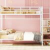 Full Over Full Bunk Bed With Lateral Storage Ladder And Wardrobe - White - Image 12