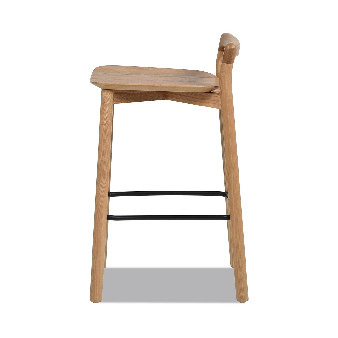 Sven - Modern Minimalist Low Back Counter Stool - Natural Blonde Ash - Image 2