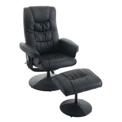 Recliner Chair With Ottoman 360° Swivel Massage Lounge Chair With 5 Point Vibration & Heated Seat 140° Adjustable Recliner - Black