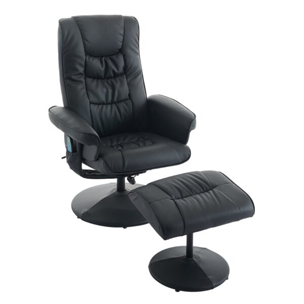 Recliner Chair With Ottoman 360° Swivel Massage Lounge Chair With 5 Point Vibration & Heated Seat 140° Adjustable Recliner - Black