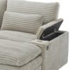 Loveseat Sofa Sectional Convertible With Storage And USB Ports - Gray - Image 12