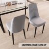 Modern (Set of 2) Dining Chairs With High Quality And Cushions Metal Legs - Gray - Image 9