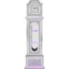 Noralie - Mirrored & Faux Diamonds Grandfather Clock With LED - Silver Gray - Image 3