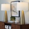 Maya - Contemporary Table Lamp (Set of 2) - Gold / White - Image 5