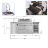 6 Burner 85, 000 Btu Deluxe Gas Outdoor Kitchen Island Grill With Wine Cooler Refrigerator, Rotisserie, Storage Cabinets & Drawers - Silver - Image 3