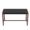 5 Piece Counter Height Dining Set, Faux Marble Bar Table With 4 Upholstered Chairs, Mid Century Style For Kitchen - Black / Beige - Image 2