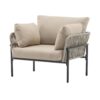 Modern Iron Lounge Chair Set With Rope Weave And Plush Cushions For Indoor Outdoor Relaxation - Beige / Gray - Image 5