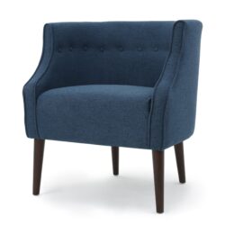 Contemporary Upholstered Club Chair With Button Tufting - Navy Blue