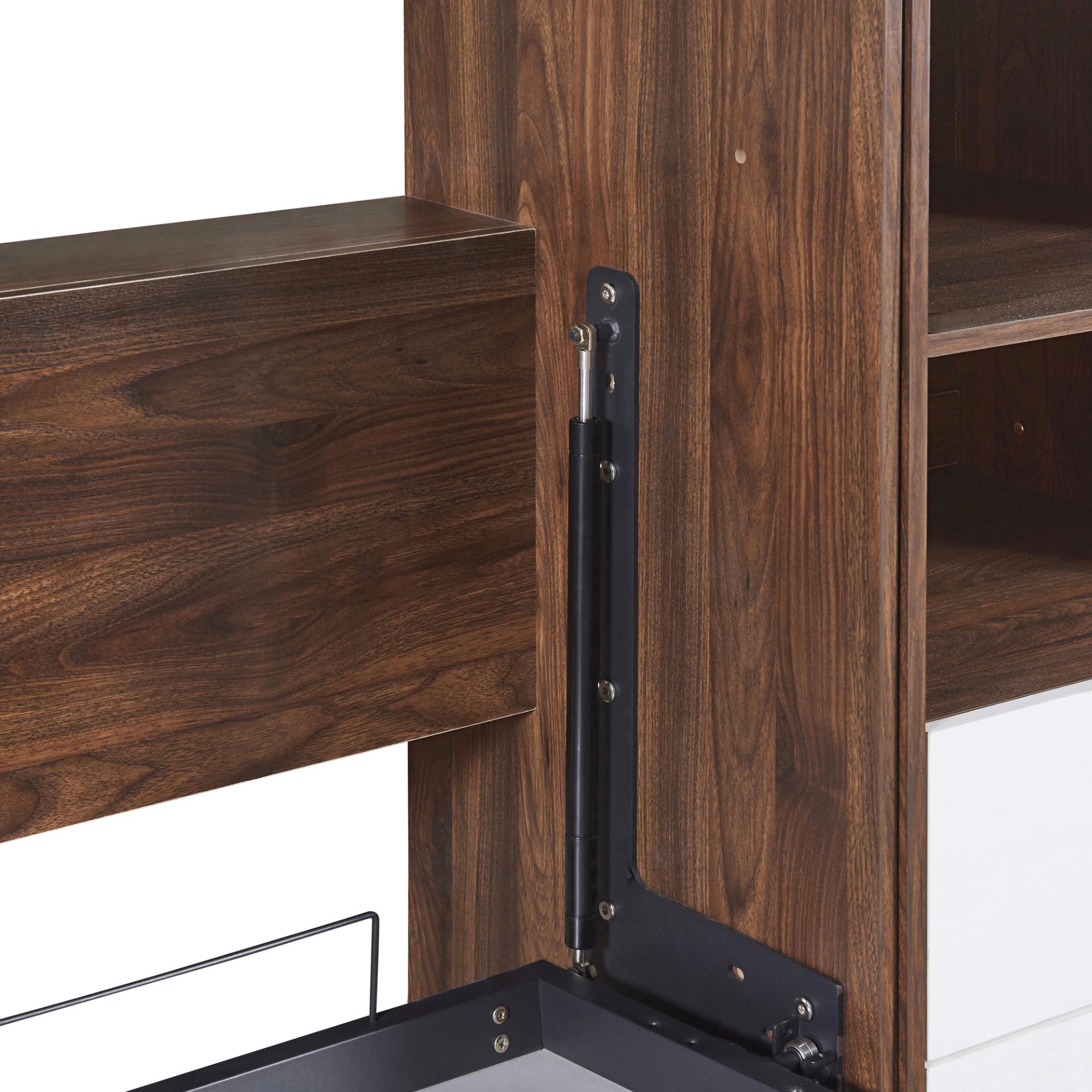 Full Size Murphy Wall Bed With Cabinet - White - Image 13