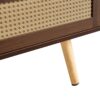 Rattan Coffee Table Sliding Door For Storage Legs Modern Table For Living Room - Walnut - Image 16