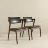 Edwin - Mid-Century Modern Dining Chair (Set of 2) - Black / Brown - Image 3