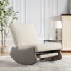 Modern Rocking Chair Recliner, Comfy Rocker Nursery Chair With Footrest, Accent Reading Chair, Upholstered Lounge Chair For Relaxing, Resting, Soft Padded Rocker For Indoor Living Room Bedroom - Gray - Image 2