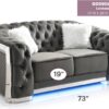 Flared Arm Loveseat - Gray - Image 11