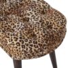 Leopard Print Deep Button Bench - Walnut - Image 5