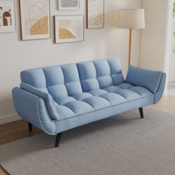 Sofa Soft Two Armrests Throw Pillow Pillow Comfortable Fit Apartment Bedroom Small Space - Antique Navy Blue