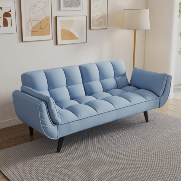 Sofa Soft Two Armrests Throw Pillow Pillow Comfortable Fit Apartment Bedroom Small Space - Antique Navy Blue