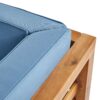 Outdoor Club Chair, Acacia Wood Patio Chair With Fabric Cushion For Backyard, Poolside, Garden Or Porch - Pecan / Blue - Image 13