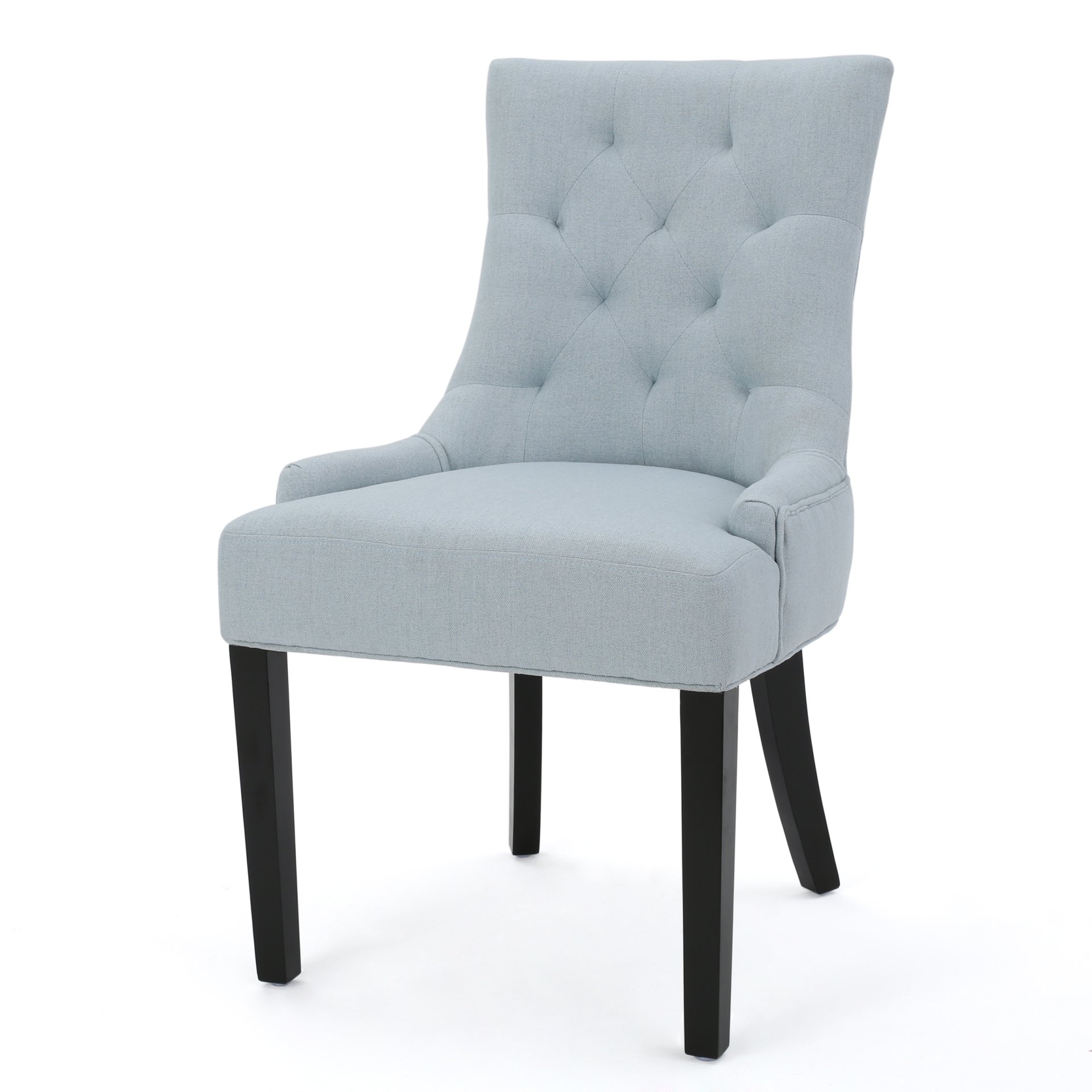 Cheney - Contemporary Dining Chair Set With Tufted Design And Wood Legs - Light Blue - Image 6