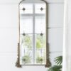 Antique Arched Mirror With Metal Frame, Full Length Mirror For Living Room Bathroom Entryway - Gold - Image 3