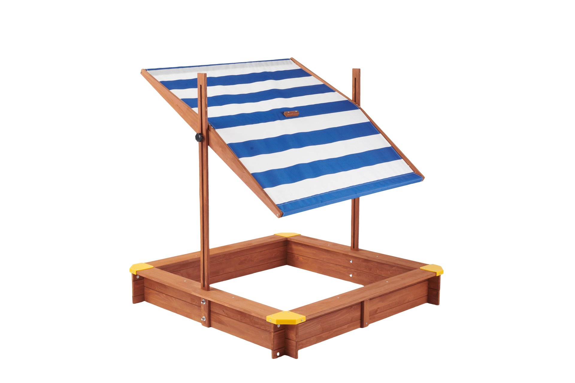 Kids Sandbox With Cover, Sand Box With Adjustable Canopy, Large Outdoor Cedar Sandpit For Backyard Play - Reddish Brown - Image 14
